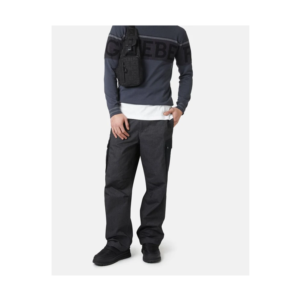 Iceberg Wollen trui met logo Gray Heren