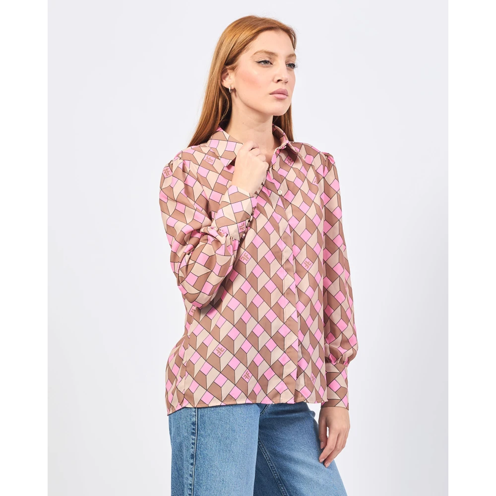 Fracomina Abstract Patroon Klassieke Shirt Multicolor Dames
