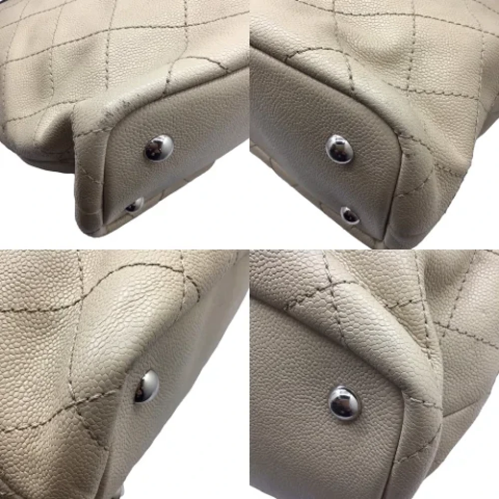 Chanel Vintage Pre-owned Leather totes Beige Dames