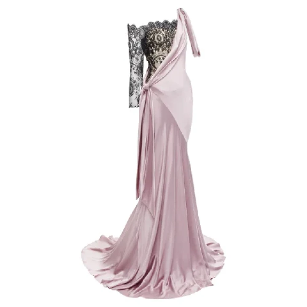 alexander mcqueen Silk dresses Purple Dames