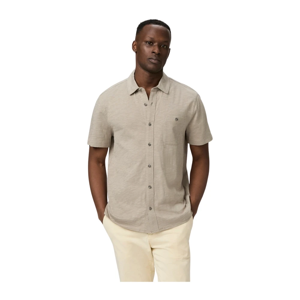 Paige Beige Short Sleeve Shirts, Male, S, Carillo Short Sleeve Shirt