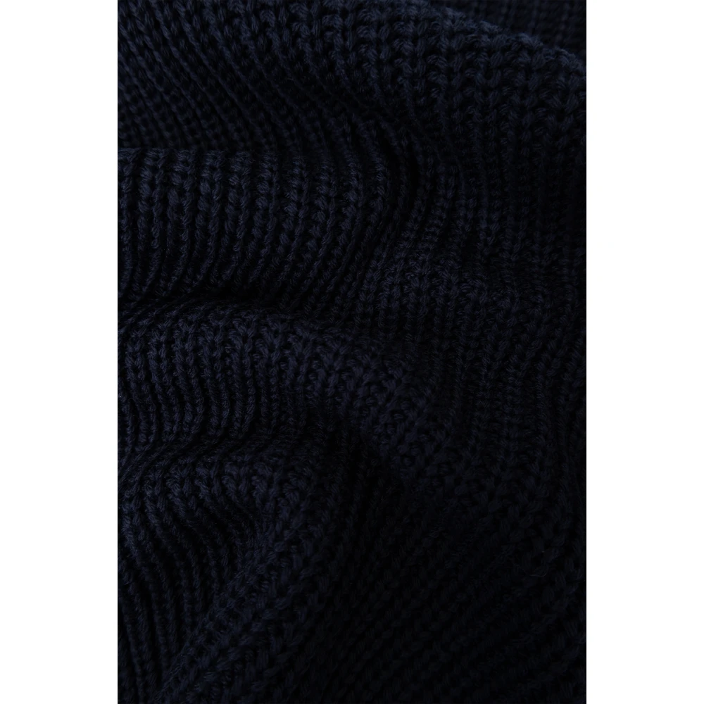 Emporio Armani Wollen sjaal met logo Blue Heren