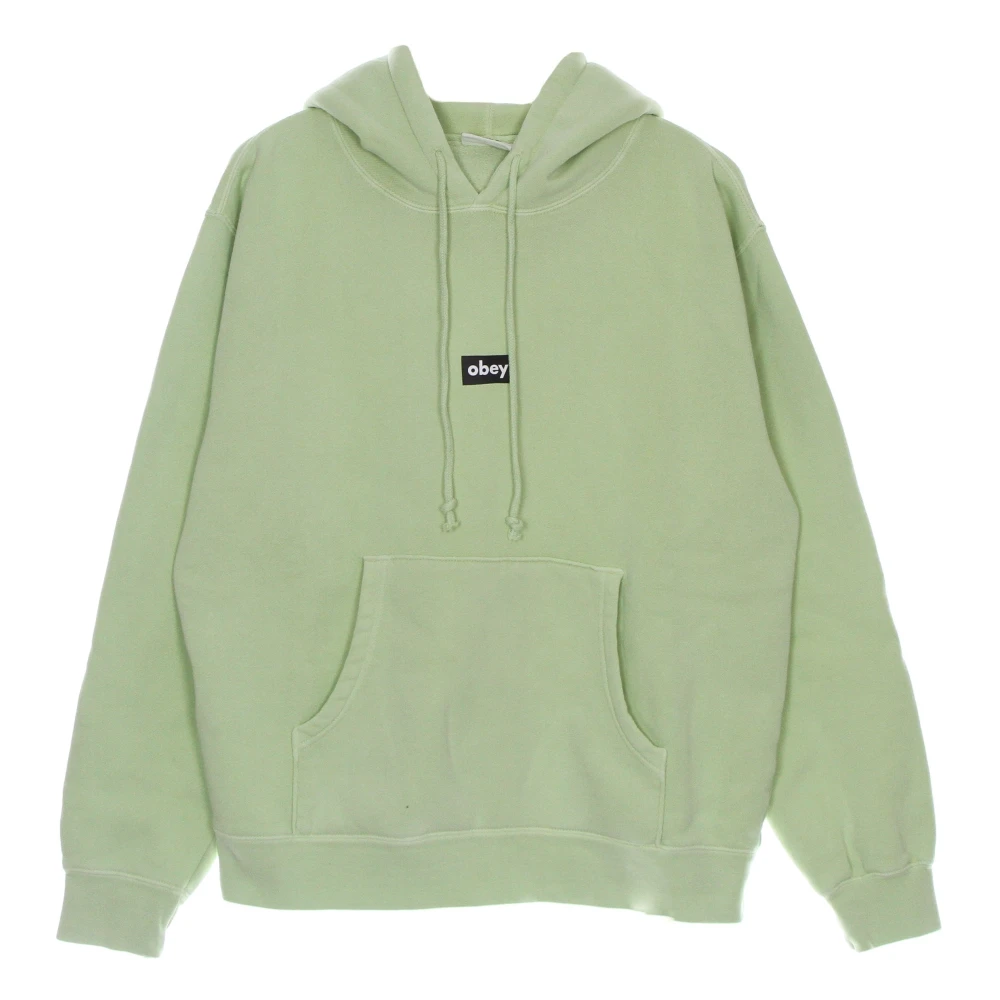 Obey Zwarte Heavyweight Pigment Geverfde Hoodie Green Heren
