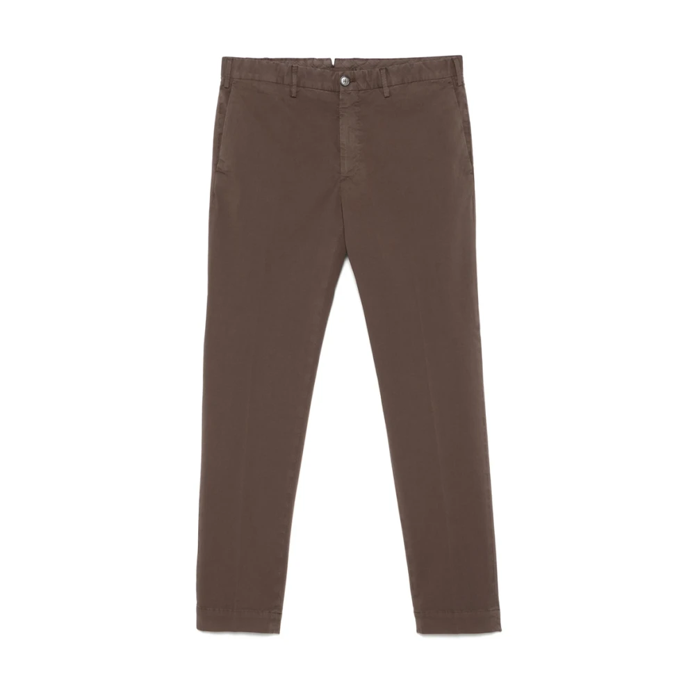 Incotex Bruine Broek met Rits en Knoopsluiting Brown Heren