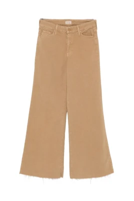 Utsvängda jeans med fransad fåll