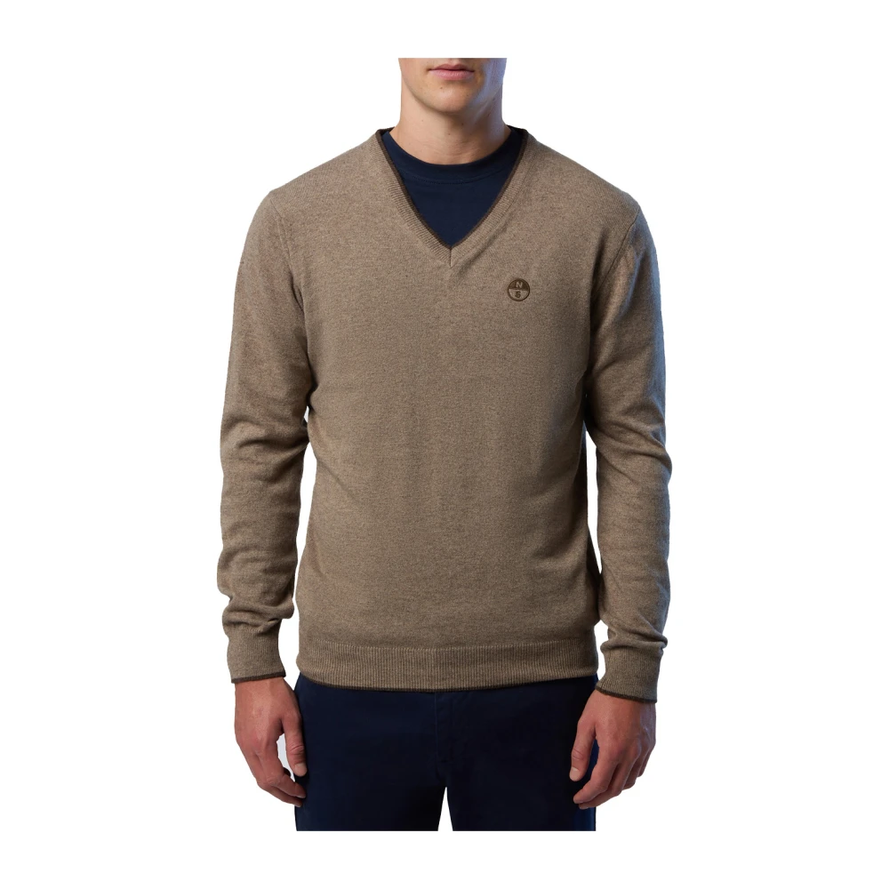 North Sails Beige Trui met Contrast Trim Beige Heren