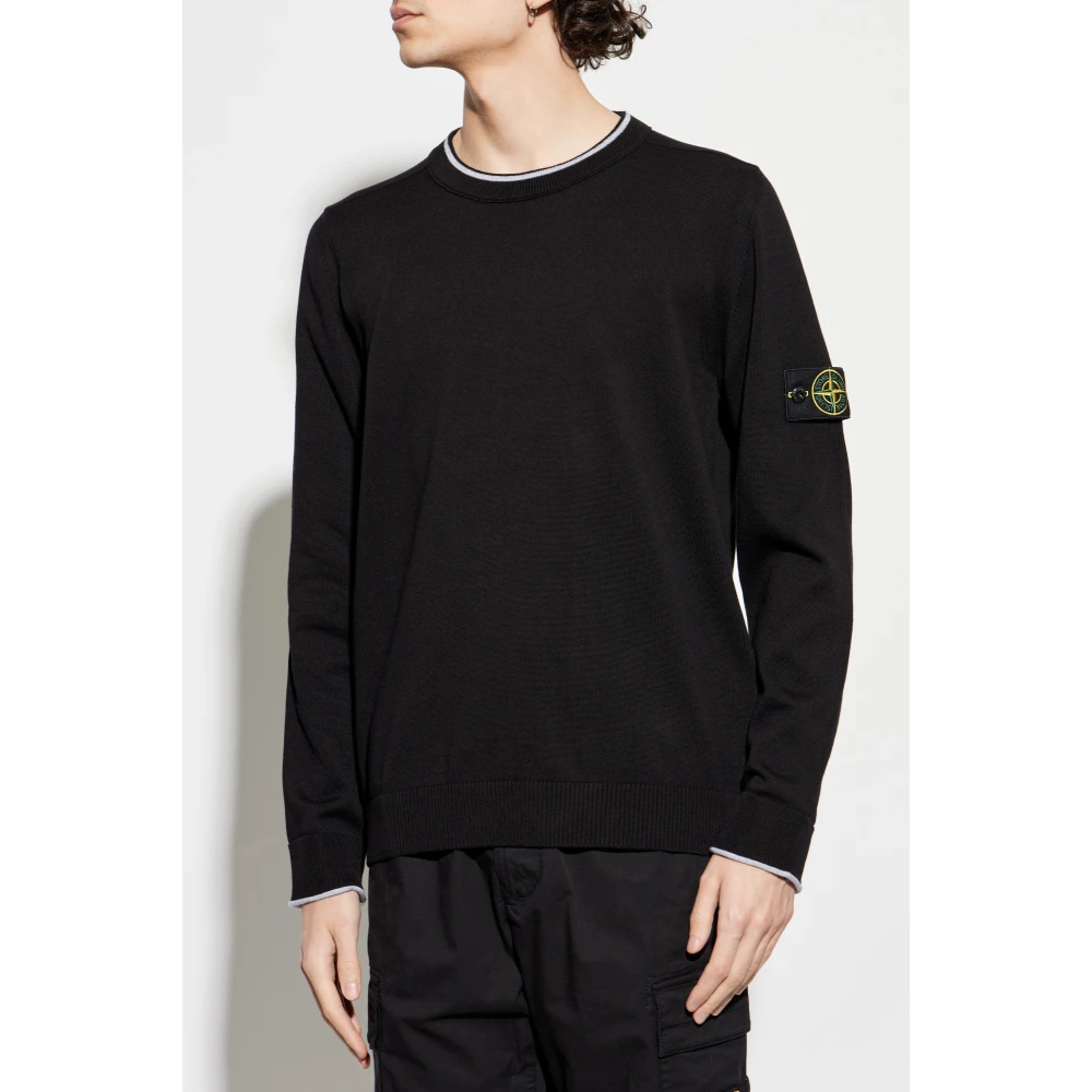 Stone Island Ronde hals trui Black Heren