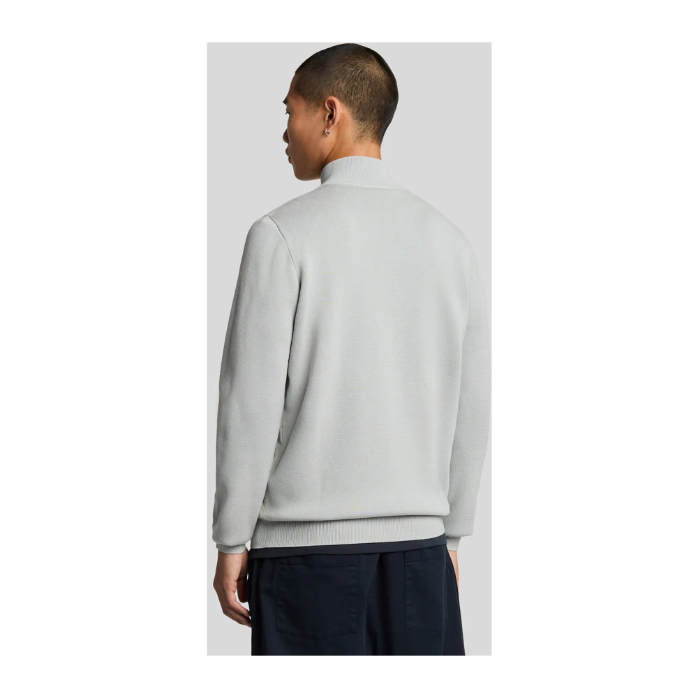 Lyle & Scott Mid Knits Milano Hybrid Full Zip Gebreid Jack Blue Heren