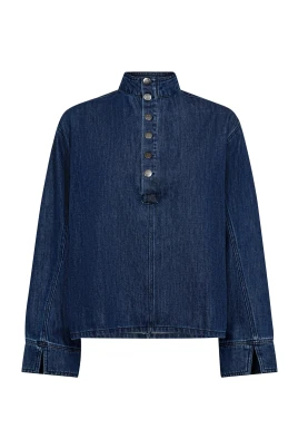 AzminaCC Denim Placket Blouse