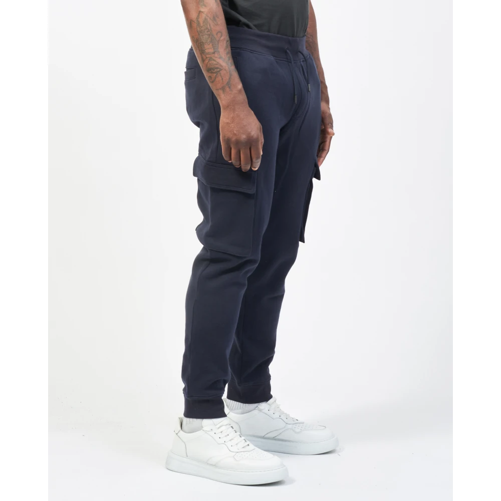 Guess Blauwe Cargo Broek met Logo Print Blue Heren