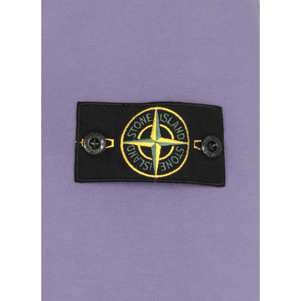 Stone Island Paarse Katoenen Hoodie met Logopatch Purple Heren