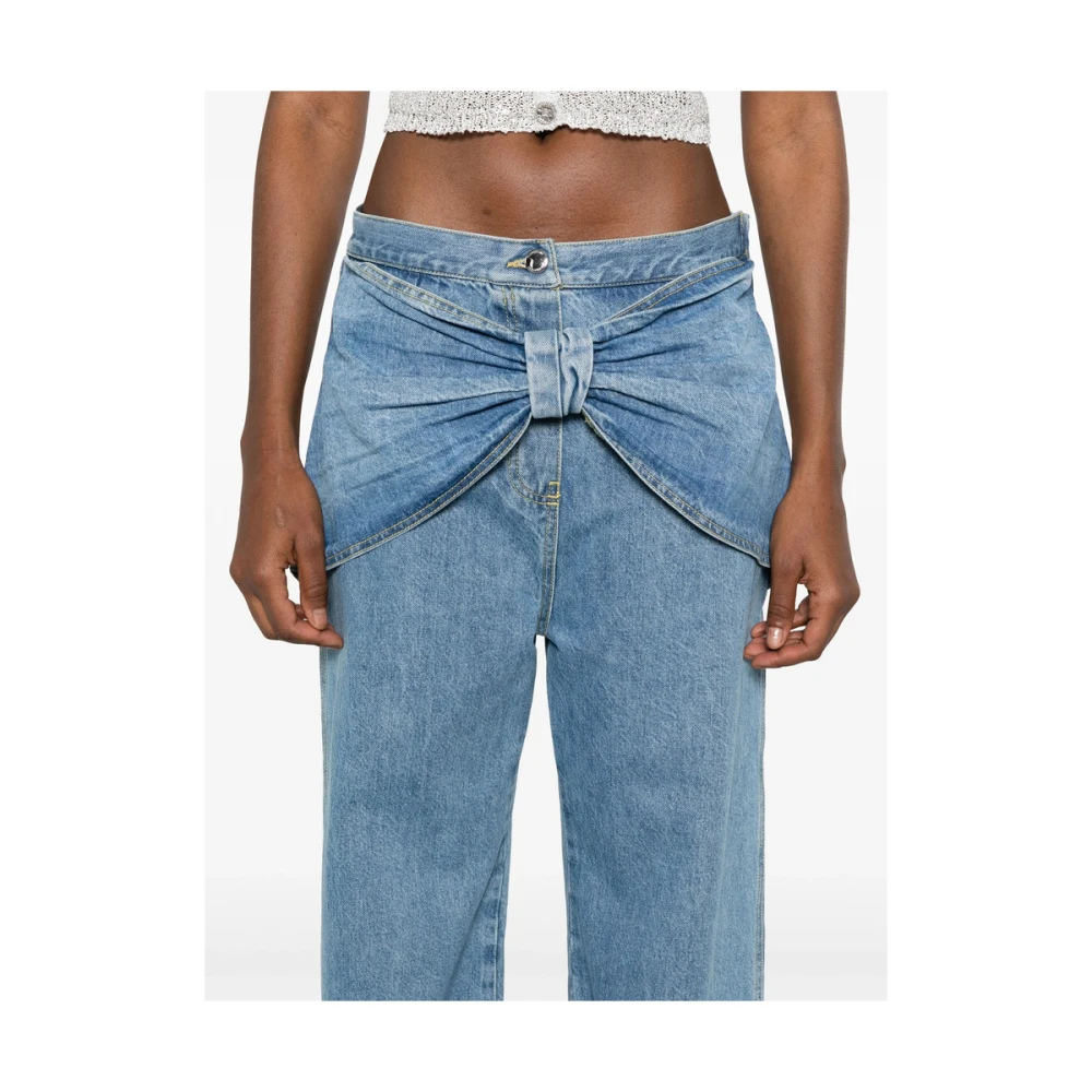 Mach & Mach Blauwe Straight Leg Jeans met Rits Blue Dames