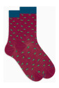 chaussettes-longues-pour-femmes-en-fuchsia-motif-poisson-bicolore-coton