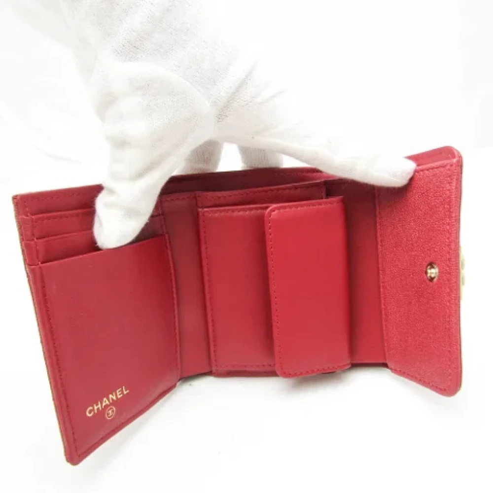 Chanel Vintage Pre-owned Leather wallets Red Dames