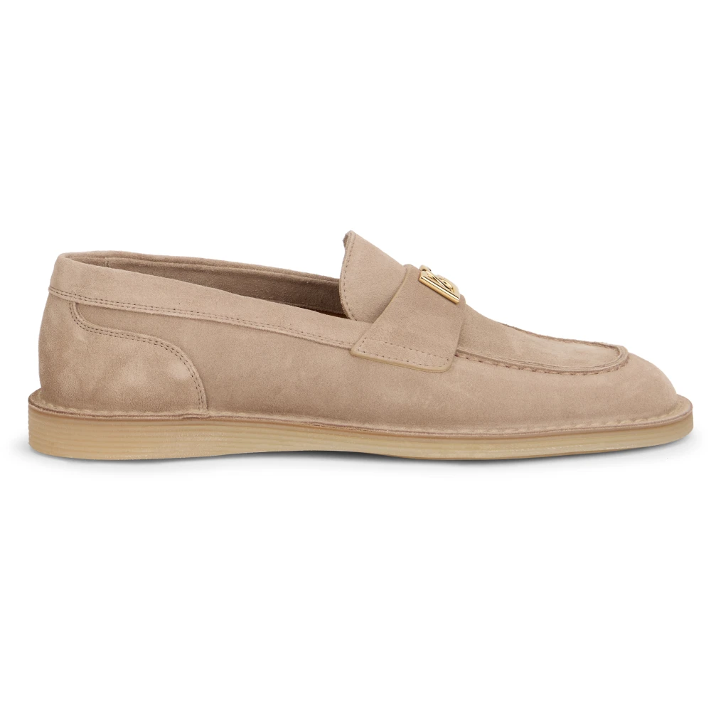 Dolce & Gabbana Women's Beige Loafers, 6 Uk, Suede Loafers