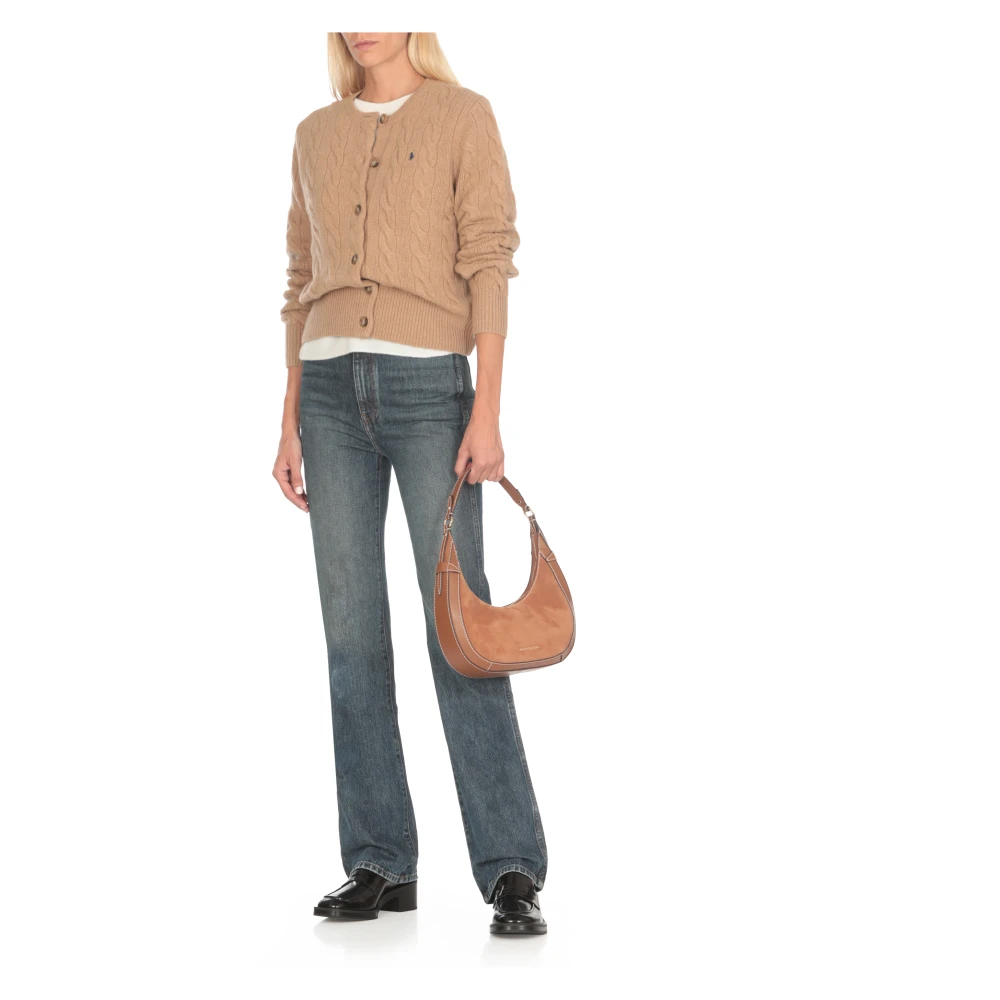 Michael Kors Bruine Suède Schoudertas Brown Dames