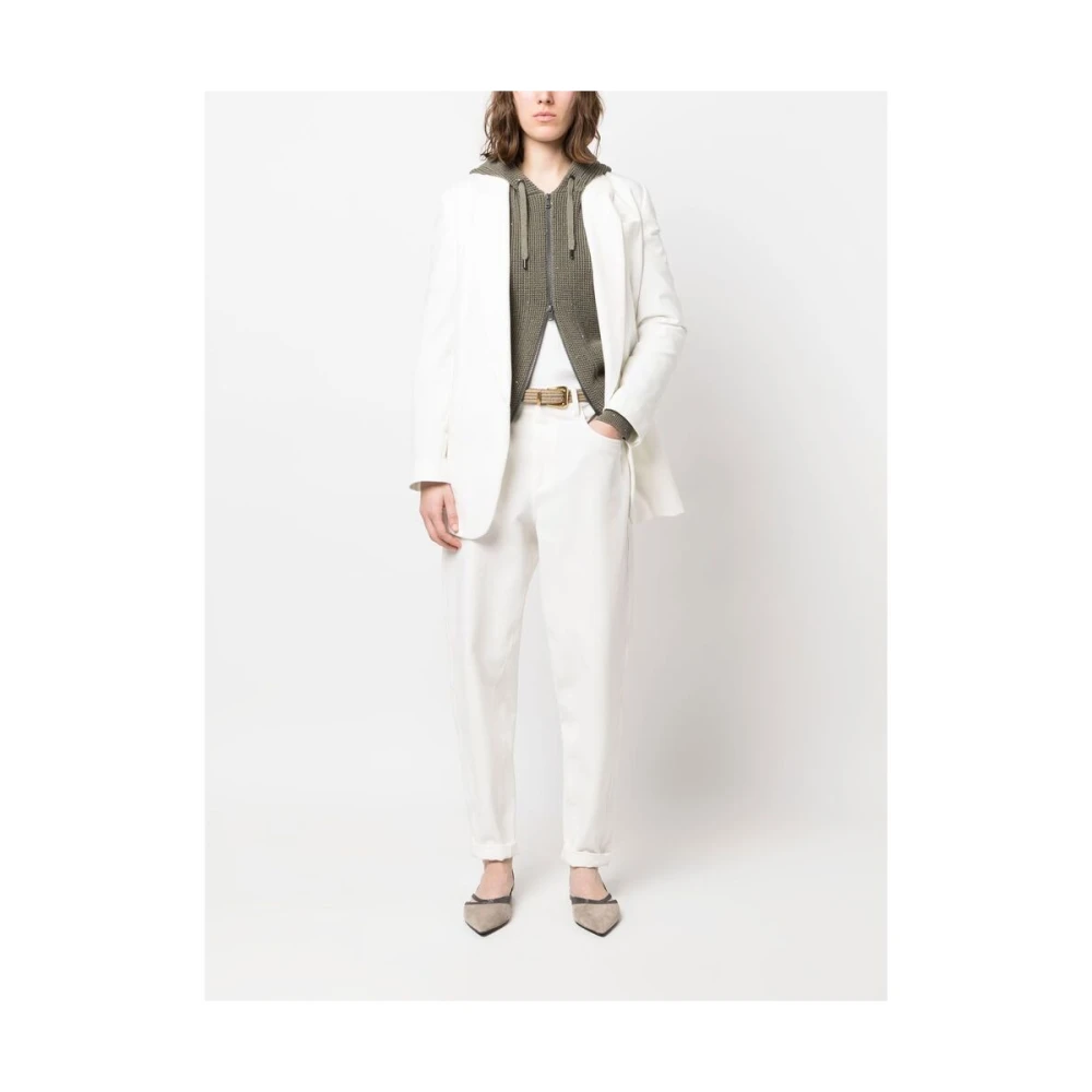 BRUNELLO CUCINELLI Roomwit Tapered Tailored Broek White Dames