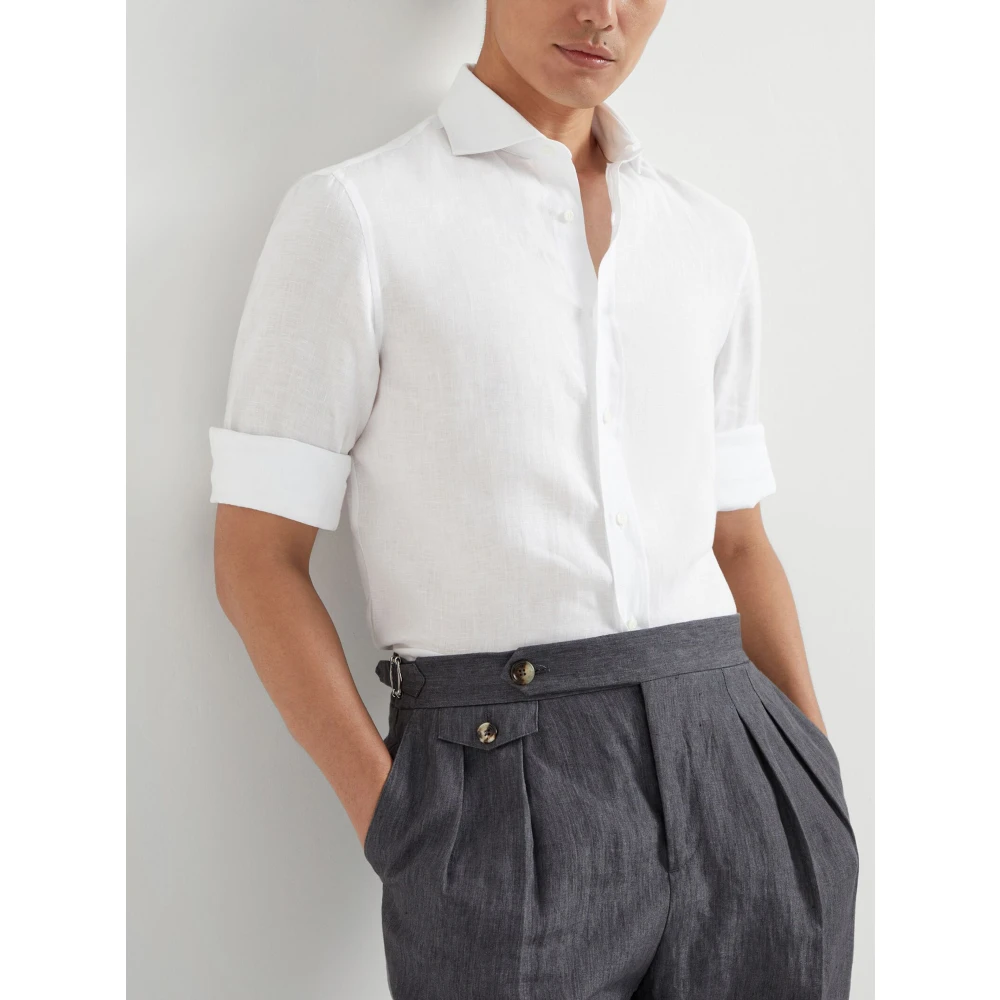 BRUNELLO CUCINELLI Wit Overhemd Klassieke Stijl White Heren