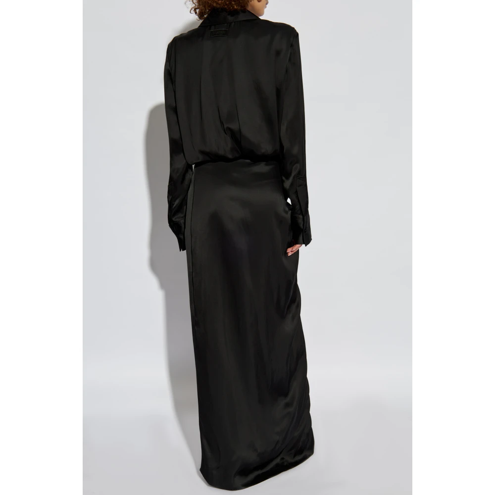 The Attico Jurk met kraag Black Dames