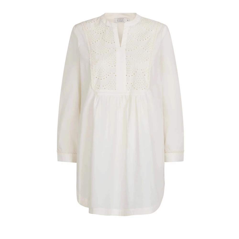 Masai Vrouwelijke Geborduurde Tuniek Beige Dames