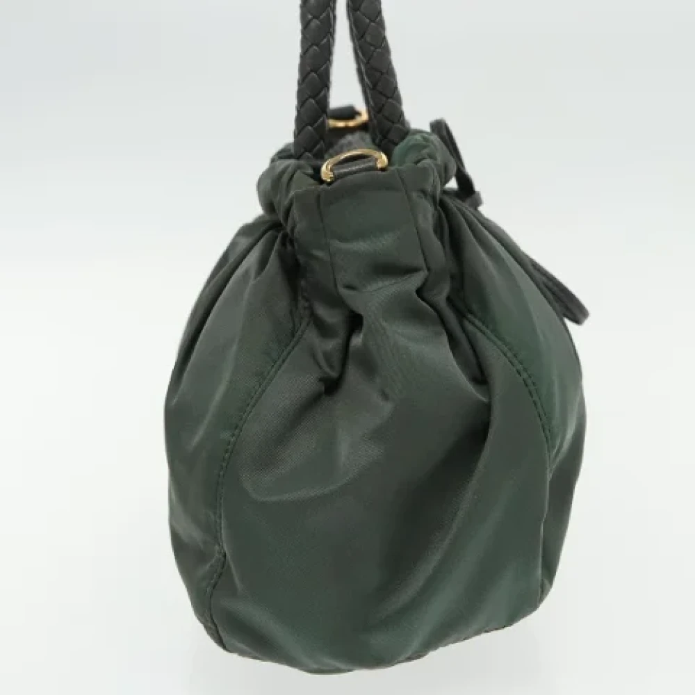 Prada Vintage Pre-owned Nylon handbags Green Dames