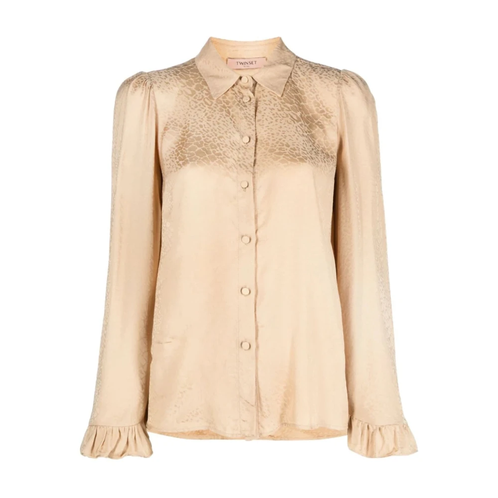 Twinset Elegante Lange Mouwen Shirt in Bruin Brown Dames