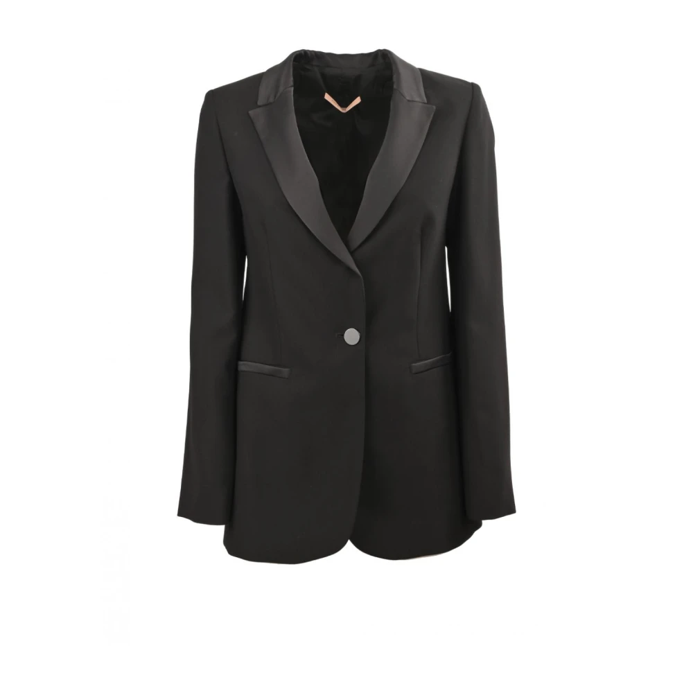 Pennyblack Polyester blazer met satijnen revers Black Dames