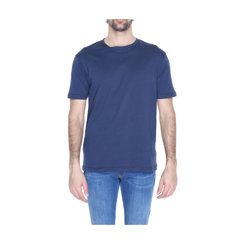 Gianni Lupo Blauw Katoenen Heren T-shirt Lente Zomer Collectie Blue Heren