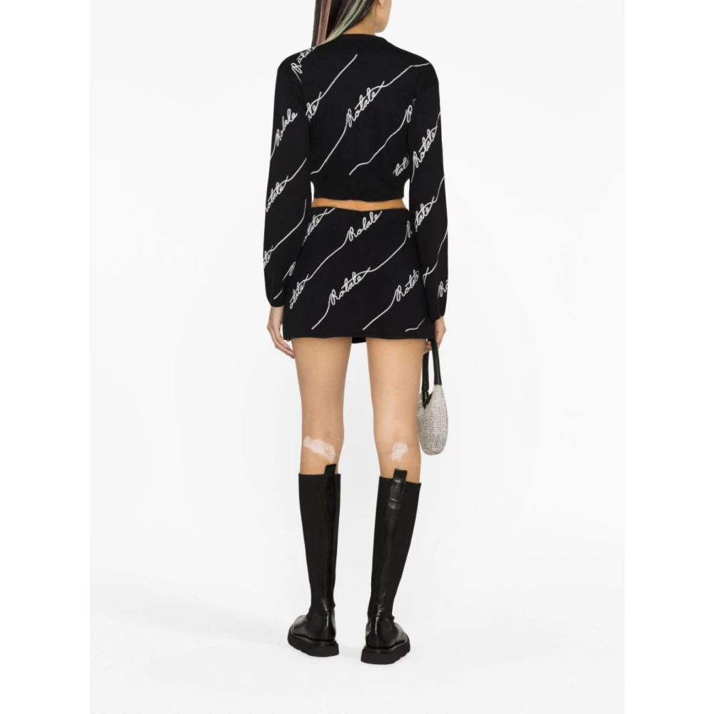 Rotate Birger Christensen Zwarte Logo Trui Black Dames