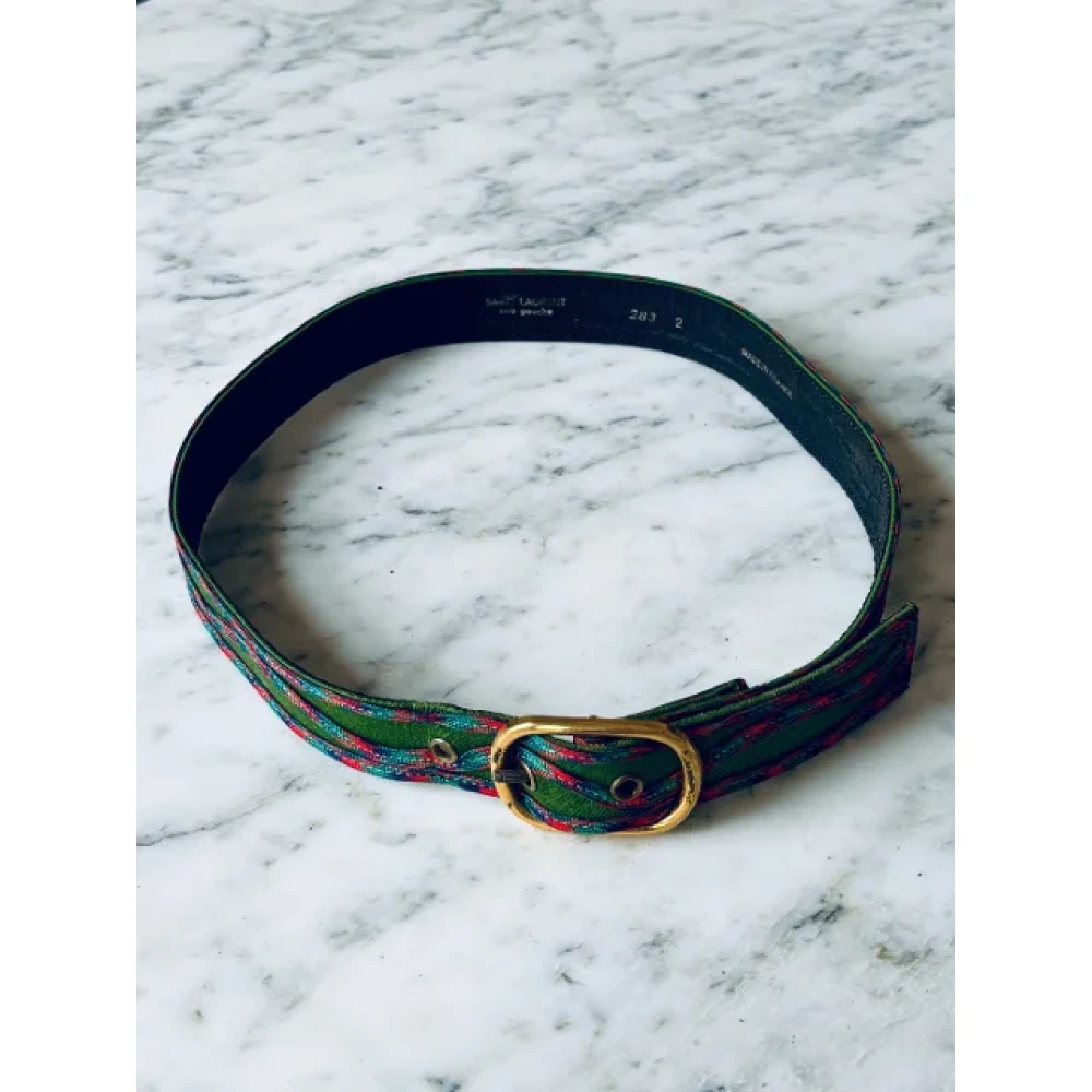 Yves Saint Laurent Vintage Pre-owned Canvas belts Green Dames