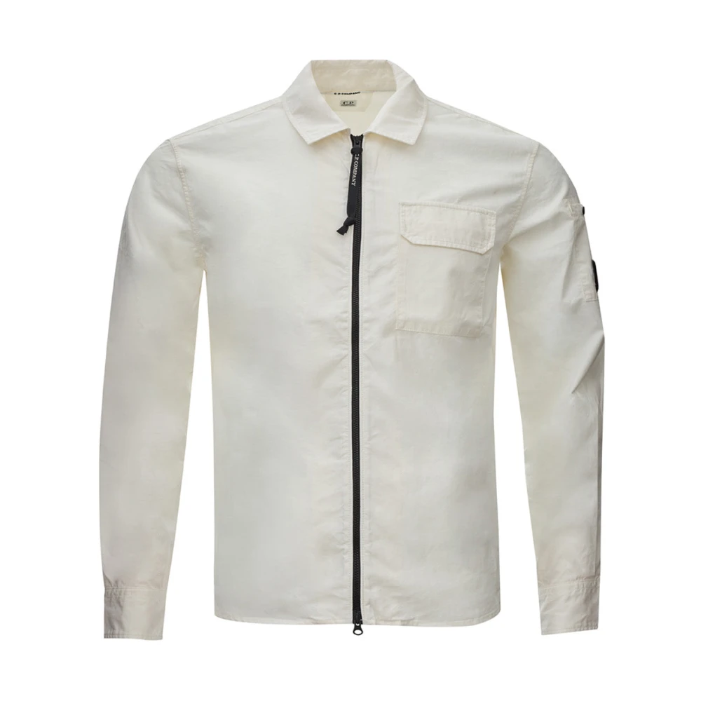 C.P. Company Witte Katoenen Regular Fit Overhemd White Heren