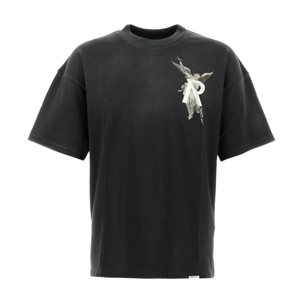 Represent Katoenen T-shirt in Leisteenkleur Black Heren