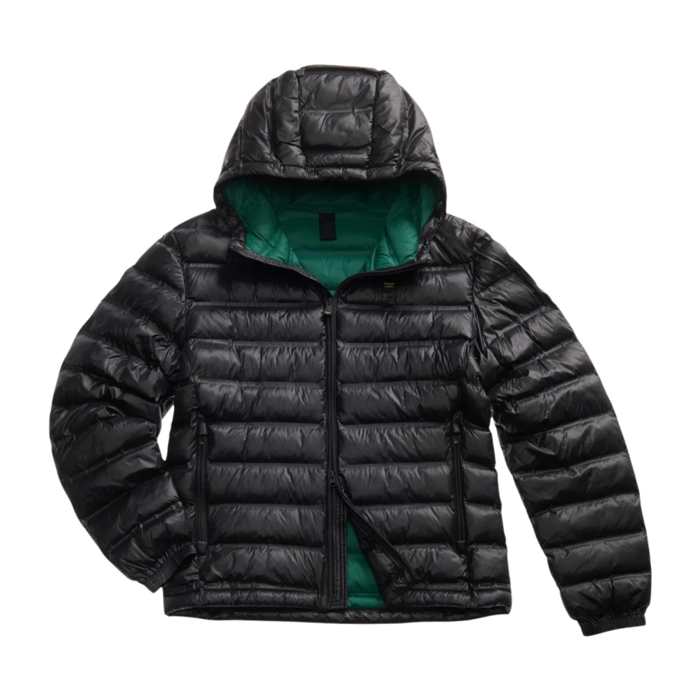 Blauer Men's Black Winter Jackets, 2XL, Quilted Jacket With Hood