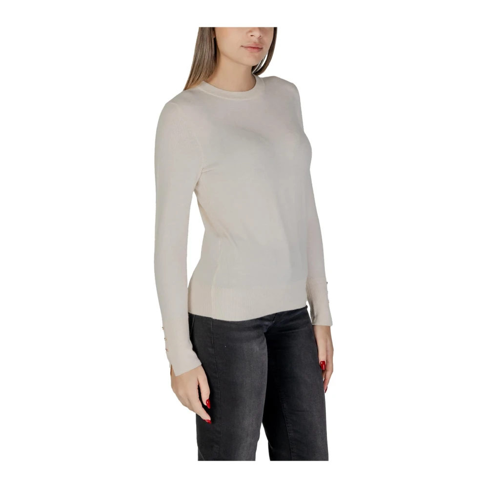Jacqueline de Yong Gezellige Woltrui Pullover Sweater White Dames