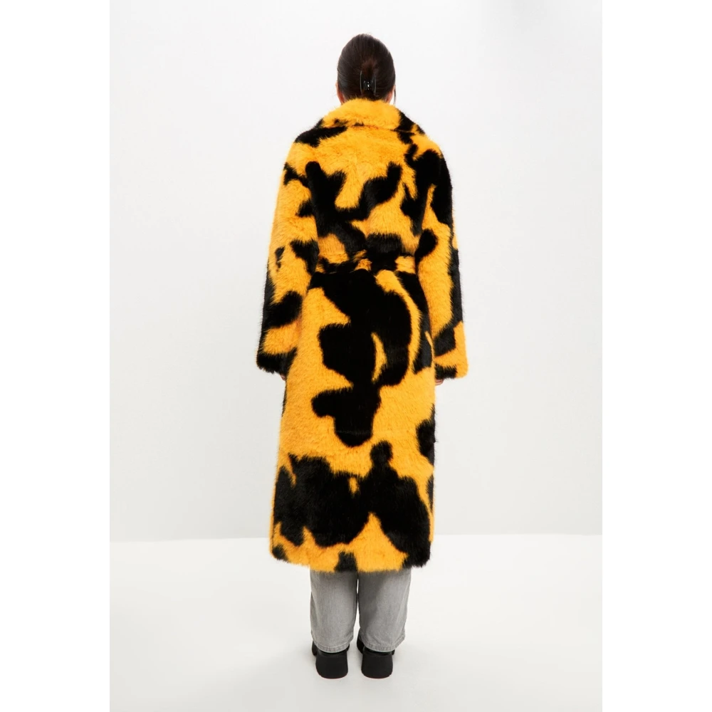 Cesare Gaspari Luxe Faux Fur Winterjas Yellow Dames