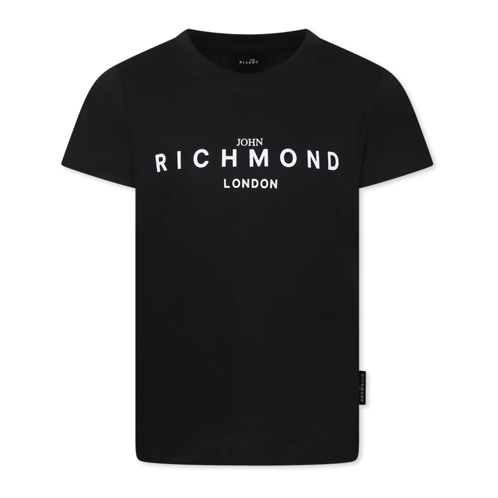 John Richmond Svart Bomull T-shirt med Logotyp Black, Unisex