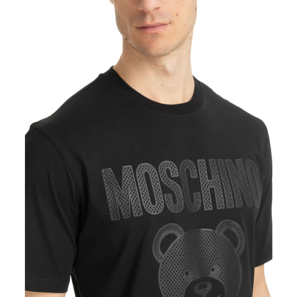 Moschino Abstract Logo Teddy Bear T-shirt Black Heren