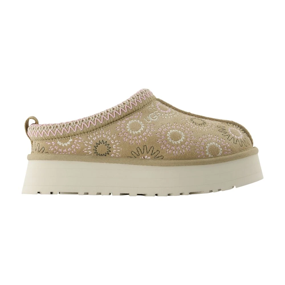 Ugg Women's Beige Tazz Sun Stitch Mules - Slippers - 7 Uk - Shoes
