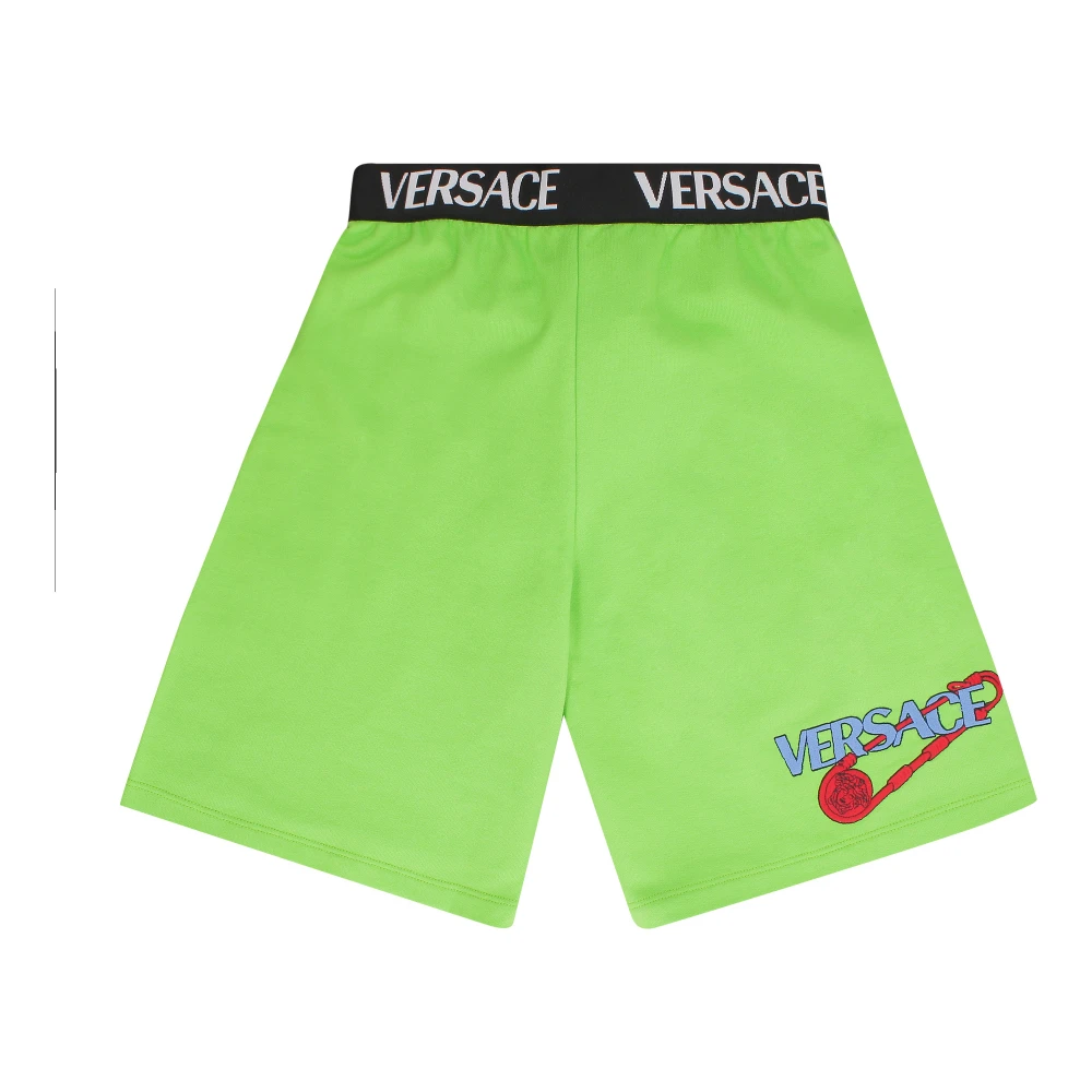 Versace Logo Detalj Bomullsshorts Green, Flicka