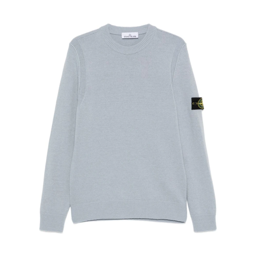 Stone Island , Round-Neck Knitwear, Male, Gray, L, Jumpers Grey