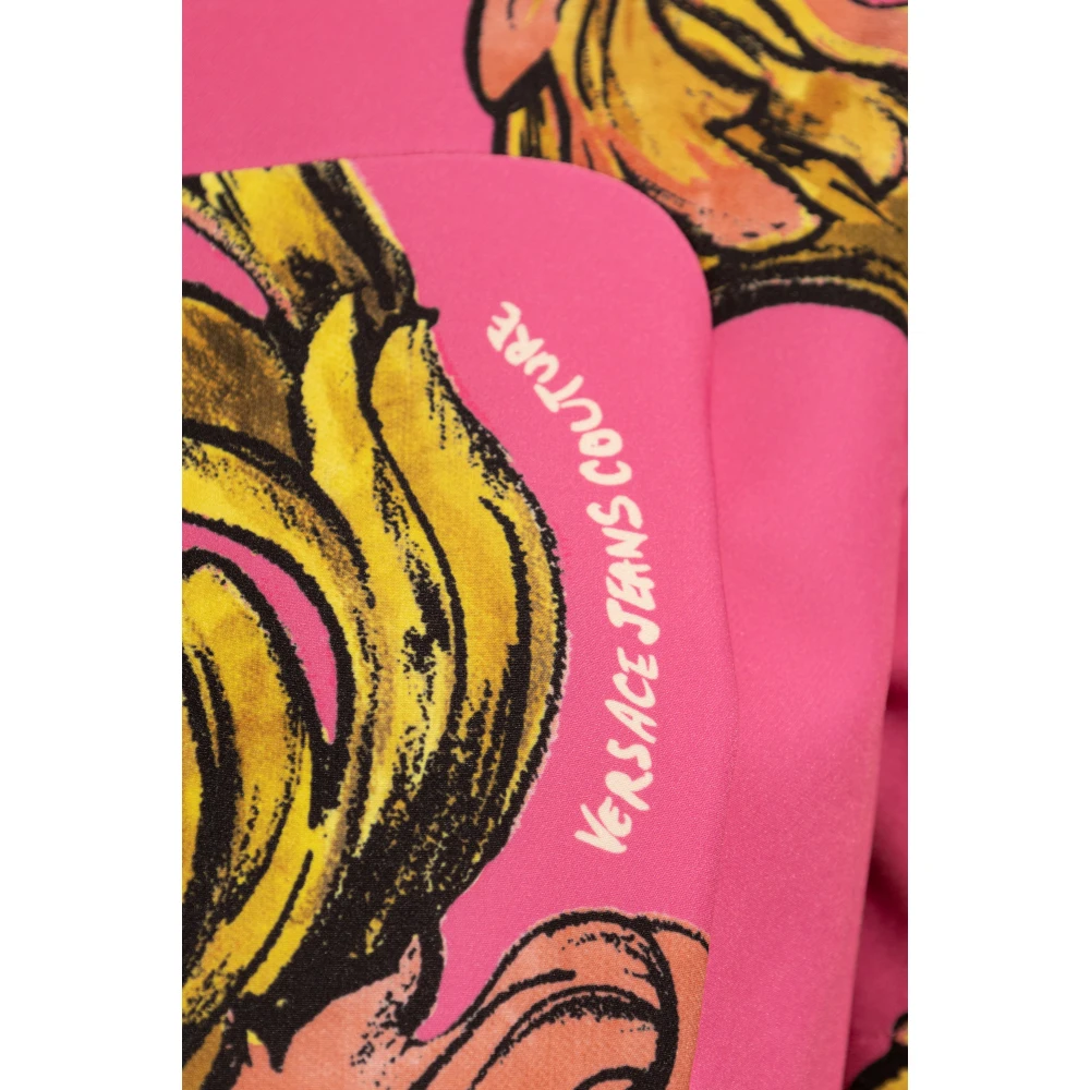 Versace Jeans Couture Jurk met Outline Barocco print Pink Dames