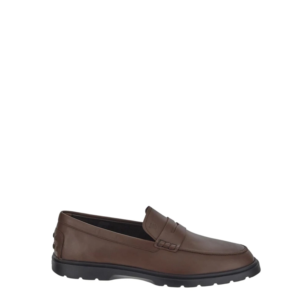 TOD'S Leren Loafer Schoen Brown Heren