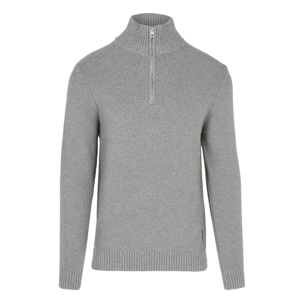 Bomboogie Homme Gris - Pull Avec Col Montant Et Fermeture Éclair - Pulls - Taille: M