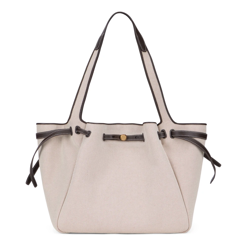 Tory Burch Women's White Shopping Bags, One Size, Romy Canvas Tote