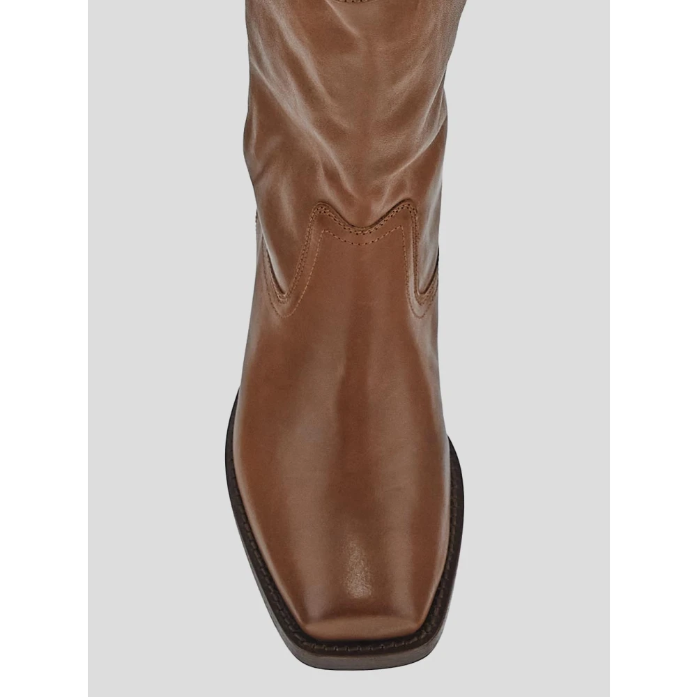 Isabel marant Kalfsleren Biker Boots Brown Dames