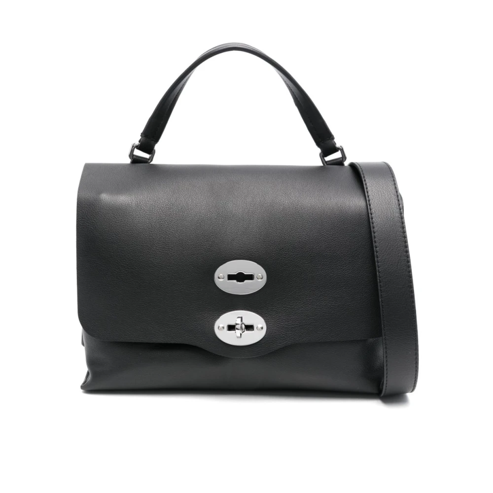 Zanellato Zwarte Twist-Lock Schoudertas Black Dames