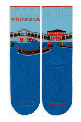 kvinders-korte-bomuldssokker-lysebla-med-ponte-vecchio-i-venedig-monster