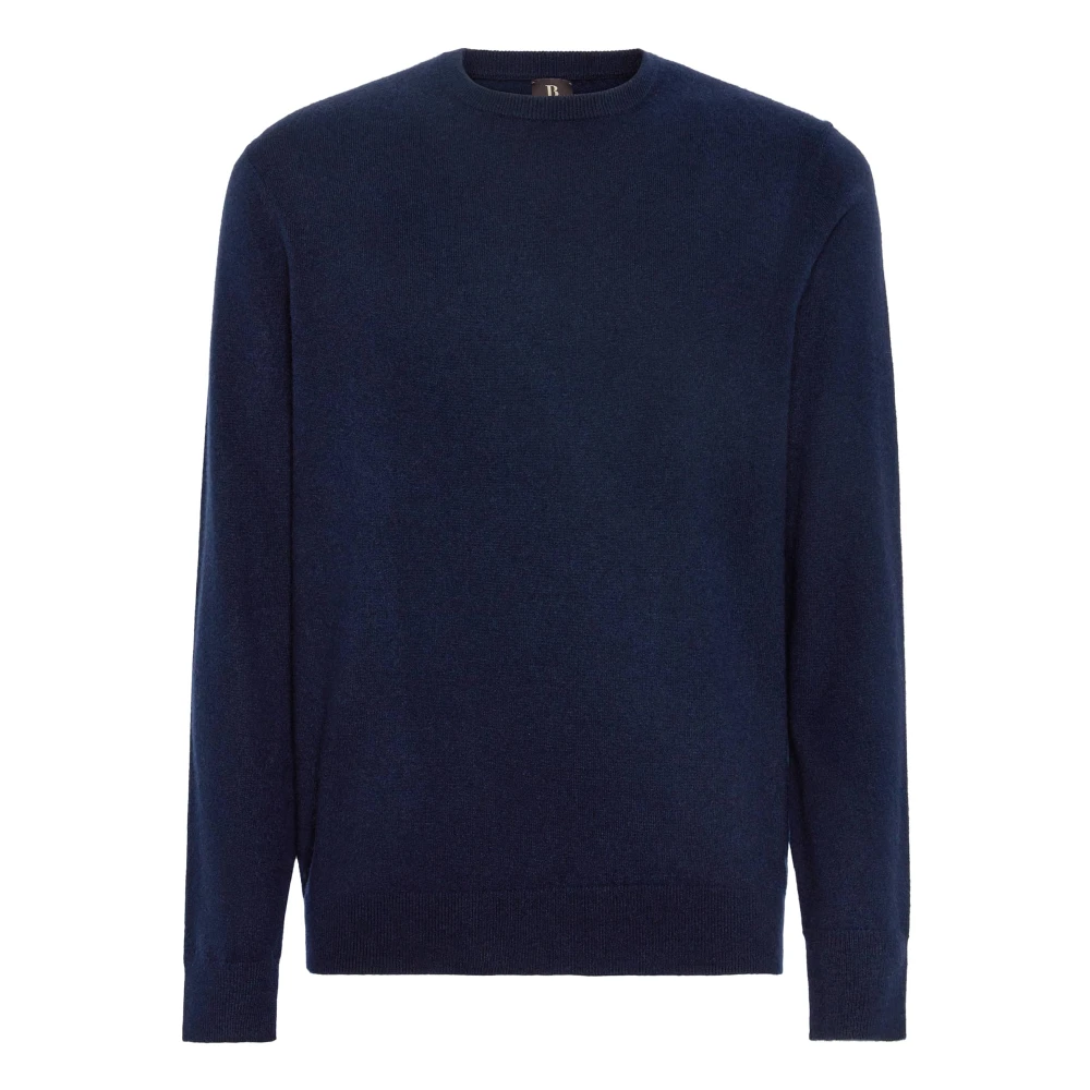 Boggi Milano Crew Neck Jumper in Kasjmier Blue Heren