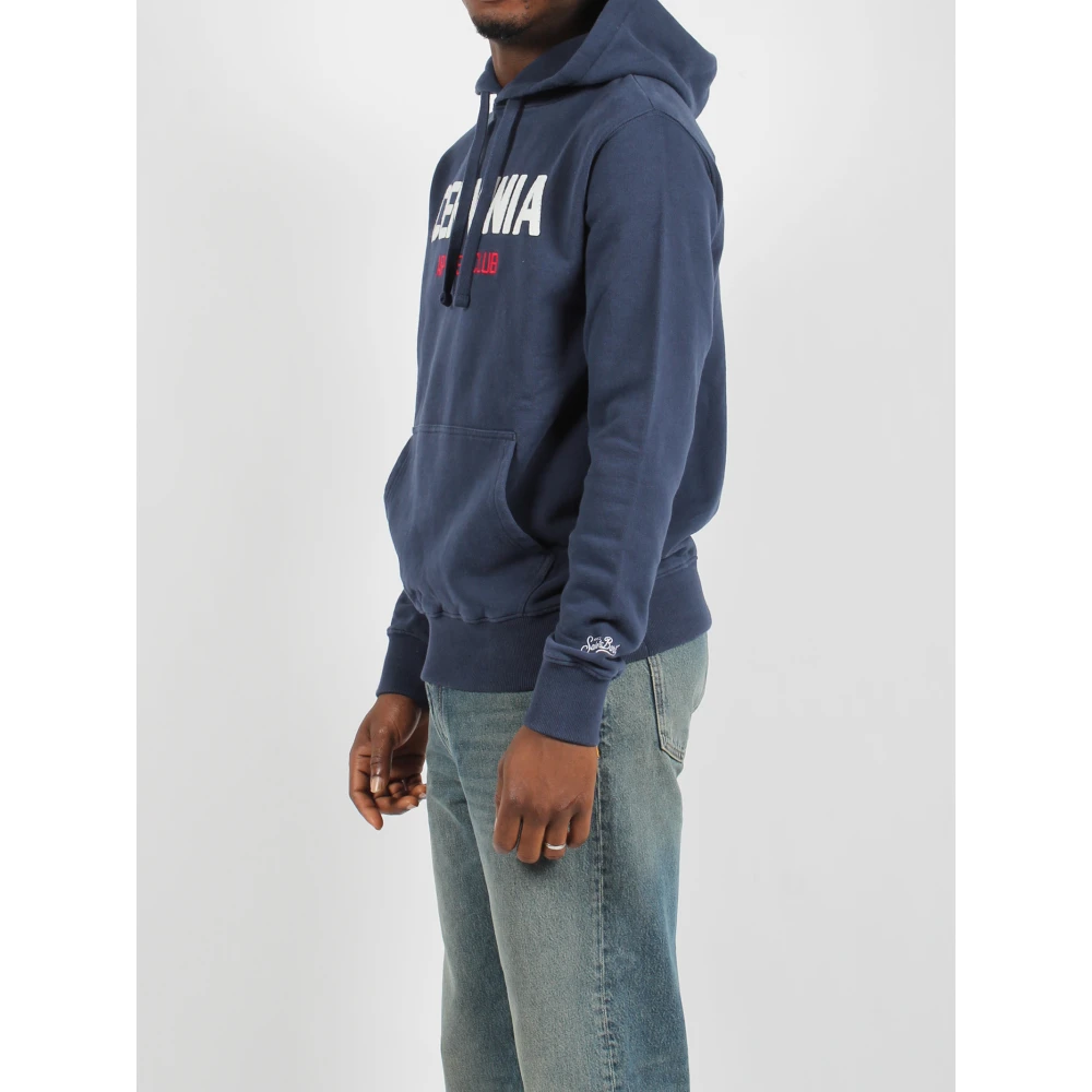MC2 Saint Barth Geborduurde hoodie met pluche interieur Blue Heren