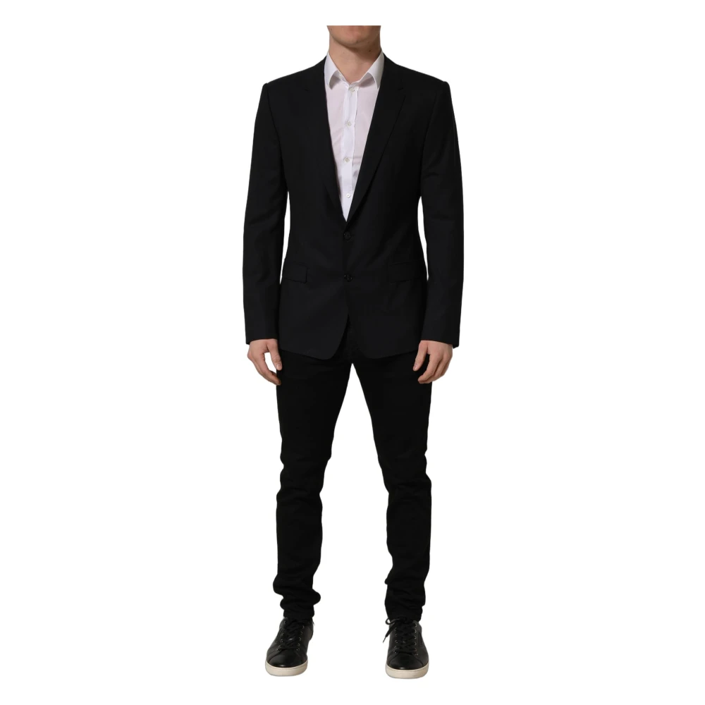 Dolce & Gabbana Black Single Breasted Suits, Male, Xl, Single Breasted Blazer Jacket